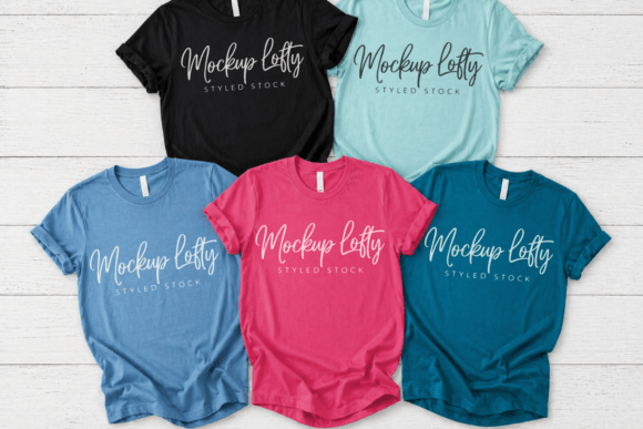Download Bella Canvas 3001 Group Flat Lay Mockup - Flat lay Collection